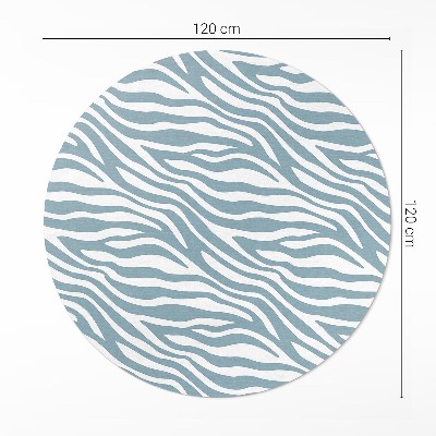 Runder vinyl teppich läufer Abstrakte Boho-Wellen in Pastellblau