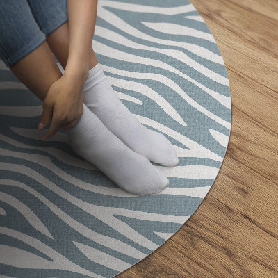 Runder vinyl teppich läufer Abstrakte Boho-Wellen in Pastellblau