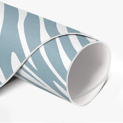 Runder vinyl teppich läufer Abstrakte Boho-Wellen in Pastellblau