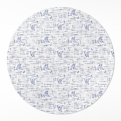 Runder teppich pvc Cartoon-Vögel zartes regelmäßiges Boho-Muster