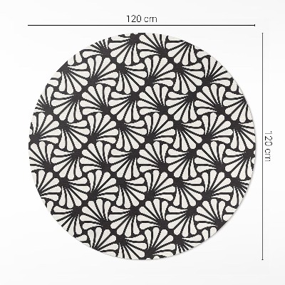 Runder pvc teppich Geometrie Blätter Ginkgo Artdeco Glamour