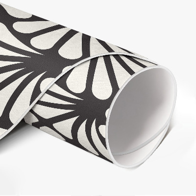 Runder pvc teppich Geometrie Blätter Ginkgo Artdeco Glamour