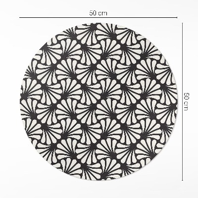 Runder pvc teppich Geometrie Blätter Ginkgo Artdeco Glamour