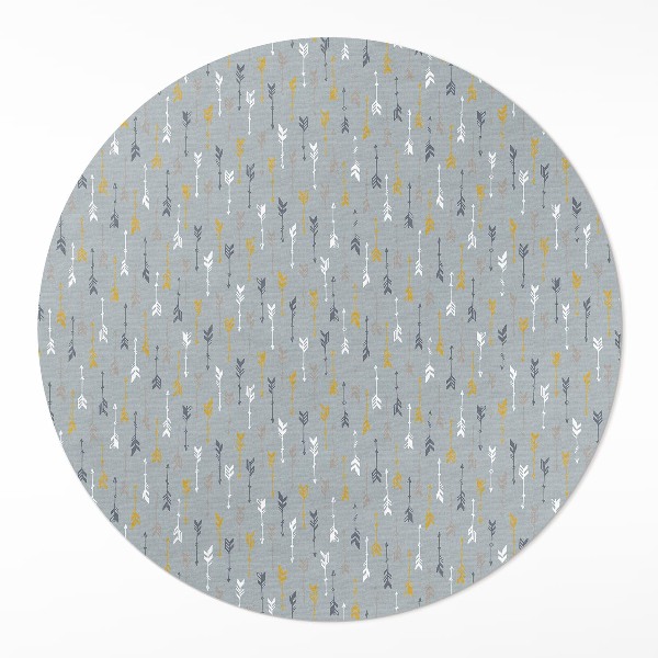 Runder teppich auf pvc Boho Indische Pfeile zartes Muster