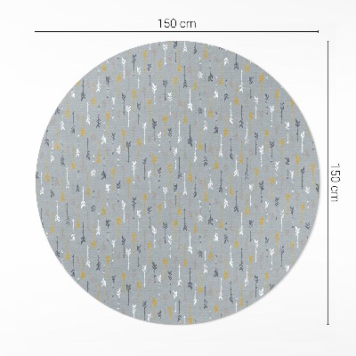 Runder teppich auf pvc Boho Indische Pfeile zartes Muster