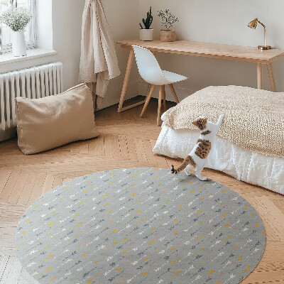 Runder teppich auf pvc Boho Indische Pfeile zartes Muster