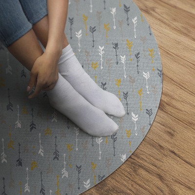 Runder teppich auf pvc Boho Indische Pfeile zartes Muster