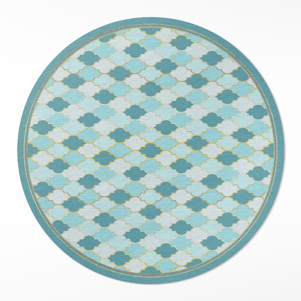 Runder pvc teppich Blaues Mosaik dekorative Fliese