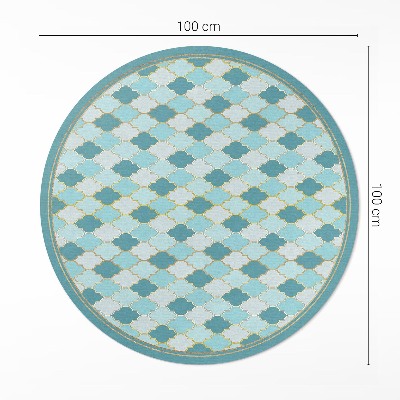 Runder pvc teppich Blaues Mosaik dekorative Fliese