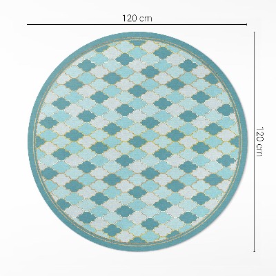 Runder pvc teppich Blaues Mosaik dekorative Fliese