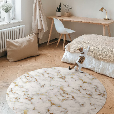 Runder vinyl teppich läufer Heller Marmor Mode Stein