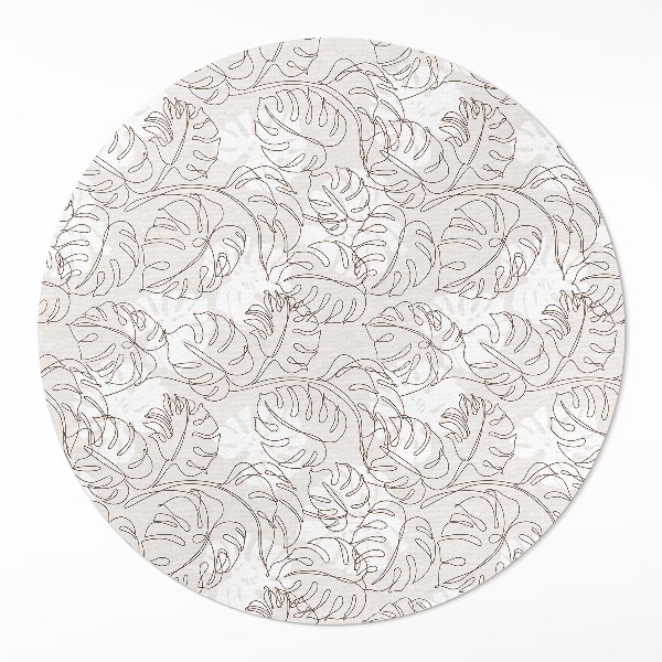 Runder teppich pvc Minimalistische Boho-Monstera-Blätter
