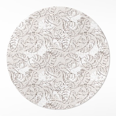 Runder teppich pvc Minimalistische Boho-Monstera-Blätter