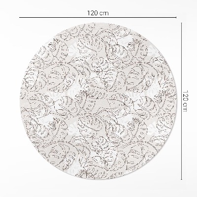 Runder teppich pvc Minimalistische Boho-Monstera-Blätter