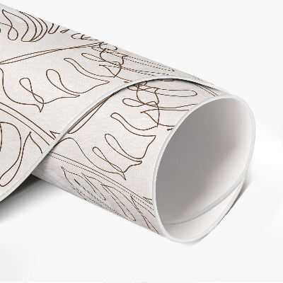 Runder teppich pvc Minimalistische Boho-Monstera-Blätter