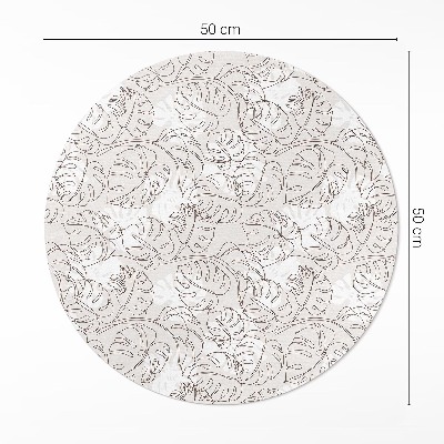 Runder teppich pvc Minimalistische Boho-Monstera-Blätter