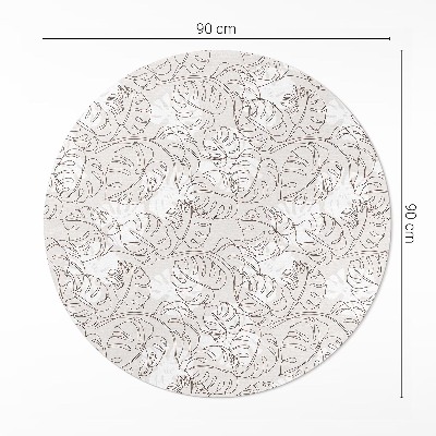 Runder teppich pvc Minimalistische Boho-Monstera-Blätter
