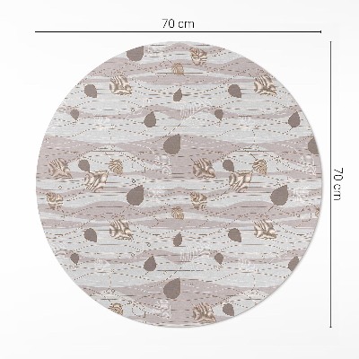 Runder vinyl teppich Boho Blütenblätter auf Welle Hintergrund Illustration