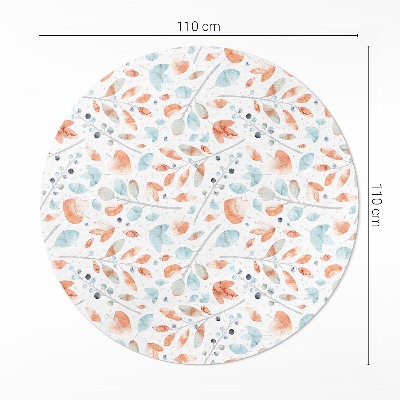 Runder pvc teppich Aquarell Zweige und Blätter Boho