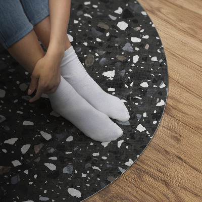 Runder teppich auf pvc Gres dunklen Stein ornamental