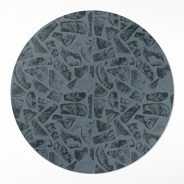 Runder vinyl teppich Stein Gehweg elegantes Muster