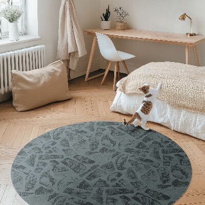 Runder vinyl teppich Stein Gehweg elegantes Muster