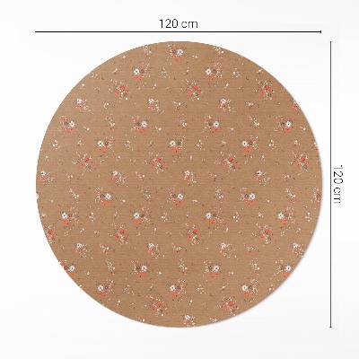 Runder vinyl teppich läufer Winzige Feldblumen im Boho-Vintage-Stil