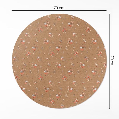 Runder vinyl teppich läufer Winzige Feldblumen im Boho-Vintage-Stil