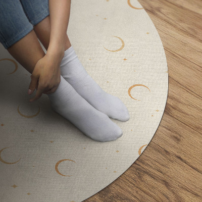 Runder vinyl teppich Winzige Monde und Sterne im Boho-Universum
