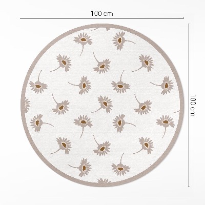 Runder pvc teppich Zarte Blumen Boho-Gänseblümchen
