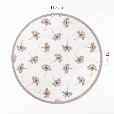 Runder pvc teppich Zarte Blumen Boho-Gänseblümchen