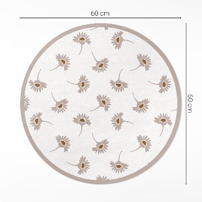 Runder pvc teppich Zarte Blumen Boho-Gänseblümchen