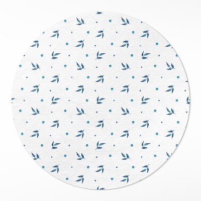 Runder teppich auf pvc Winzige Blütenblätter und Punkte Aquarell Boho