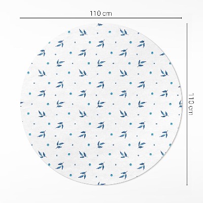 Runder teppich auf pvc Winzige Blütenblätter und Punkte Aquarell Boho