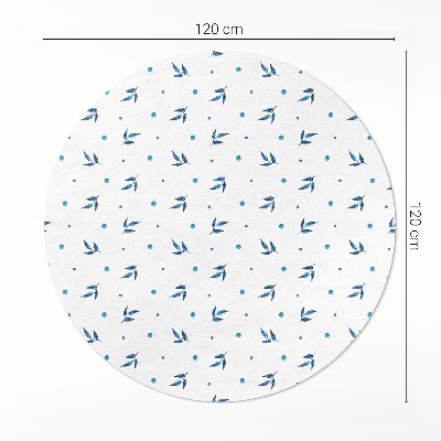 Runder teppich auf pvc Winzige Blütenblätter und Punkte Aquarell Boho