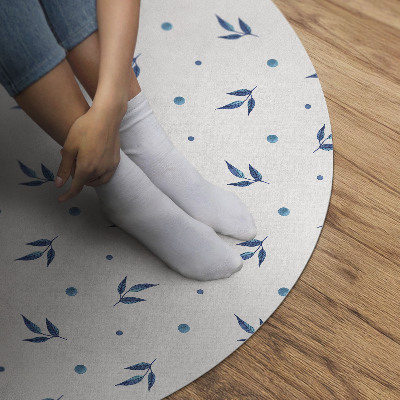Runder teppich auf pvc Winzige Blütenblätter und Punkte Aquarell Boho