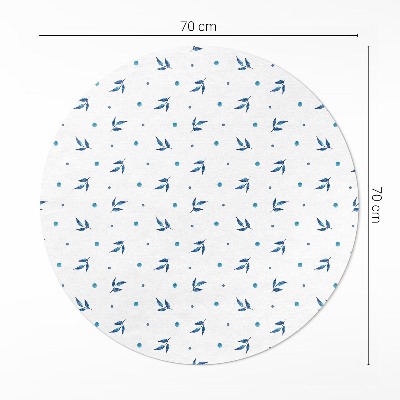 Runder teppich auf pvc Winzige Blütenblätter und Punkte Aquarell Boho
