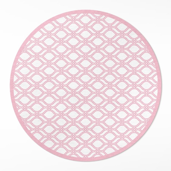 Runder vinyl teppich läufer Puderrosa Zopf winziges Mosaik