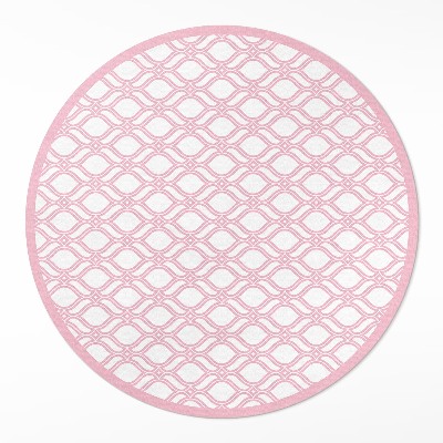 Runder vinyl teppich läufer Puderrosa Zopf winziges Mosaik