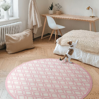 Runder vinyl teppich läufer Puderrosa Zopf winziges Mosaik