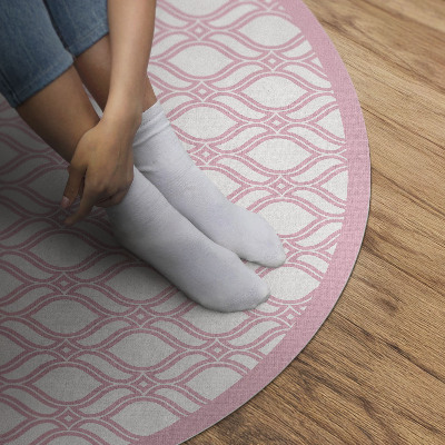 Runder vinyl teppich läufer Puderrosa Zopf winziges Mosaik