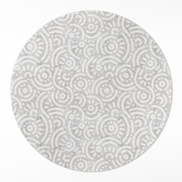 Runder teppich pvc Abstrakte orientalische Formen im Boho-Stil
