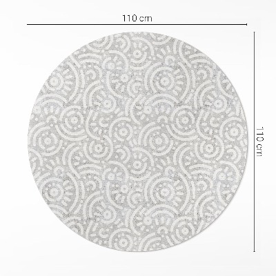 Runder teppich pvc Abstrakte orientalische Formen im Boho-Stil