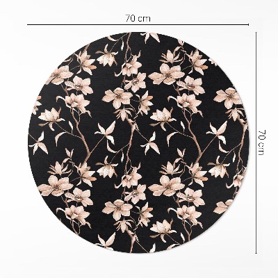 Runder vinyl teppich läufer Helle Blumen auf Zweigen Vintage-Muster