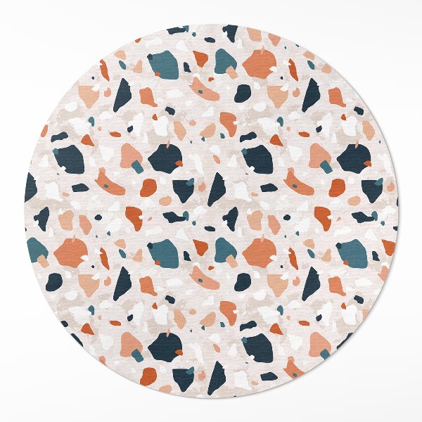 Runder vinyl teppich Pastell gres dekorative steine boho stil