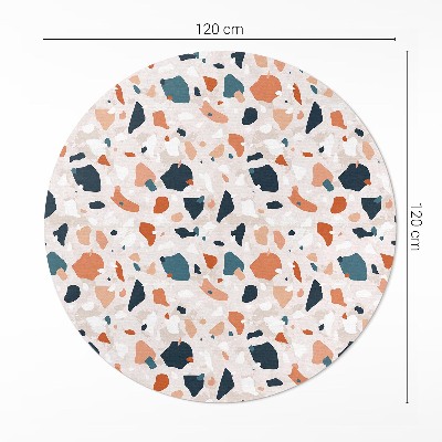 Runder vinyl teppich Pastell gres dekorative steine boho stil