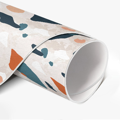 Runder vinyl teppich Pastell gres dekorative steine boho stil