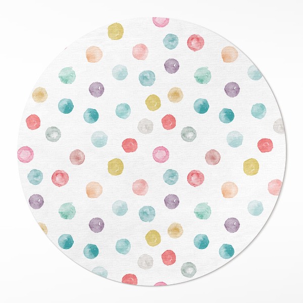 Runder pvc teppich Gemalte Punkte Aquarell Boho