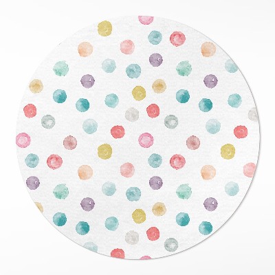 Runder pvc teppich Gemalte Punkte Aquarell Boho