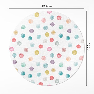 Runder pvc teppich Gemalte Punkte Aquarell Boho